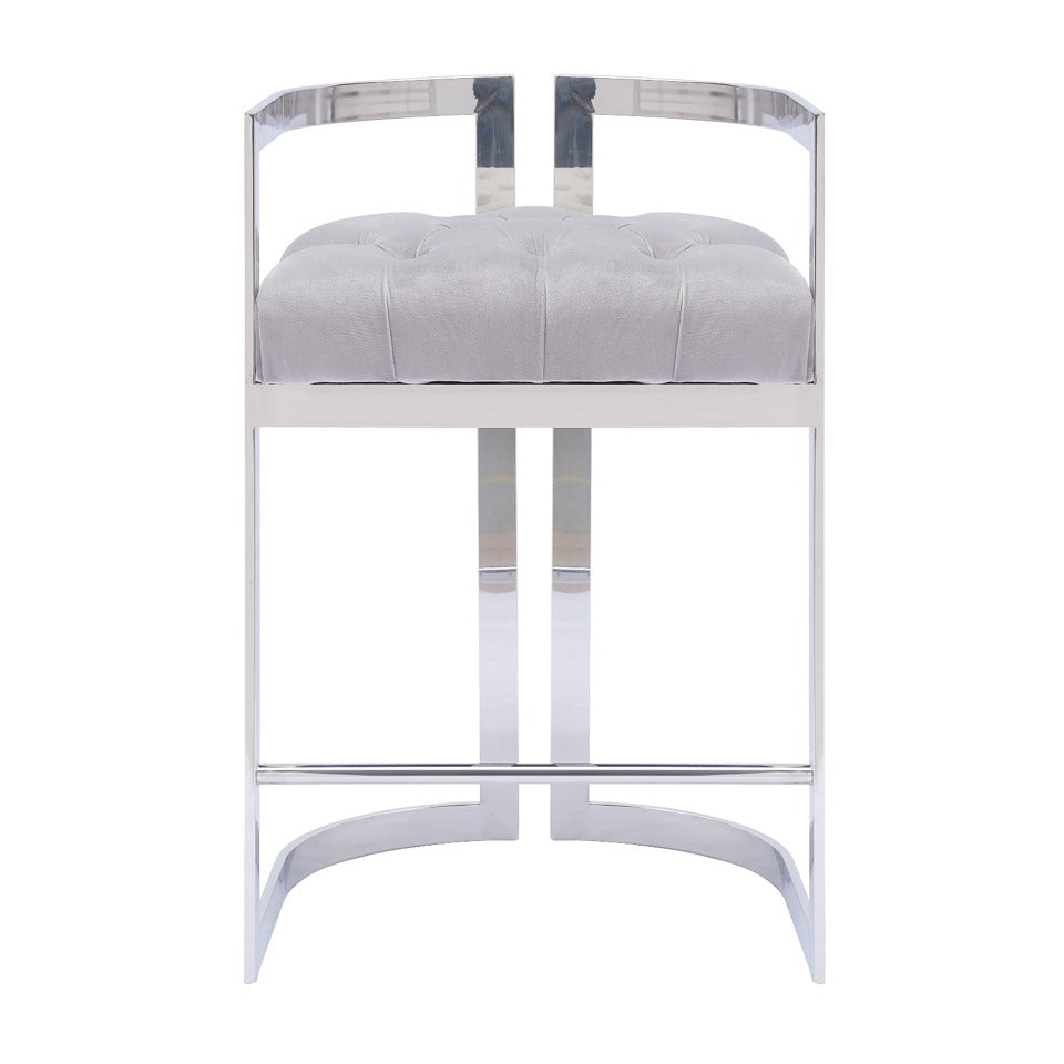 LINA GREY SILVER BARSTOOL